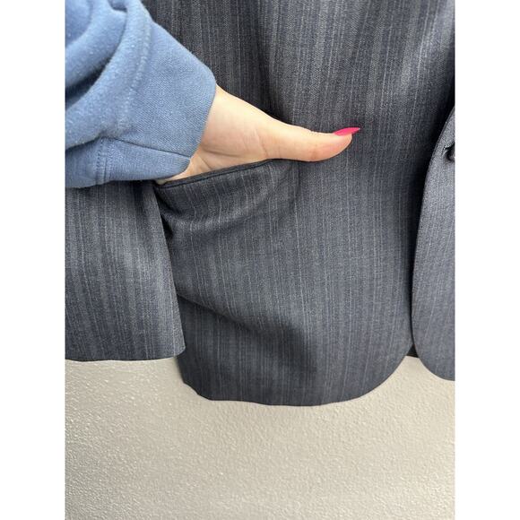 Anderson Little Mens Suit Coat Size Unknown Gray Pinstripe Two Button Up - Picture 5 of 13